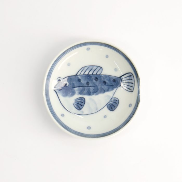 Tokyo Design Studio Mini Plate with Chopstick Holder - 9.4x2.3cm Blowfish