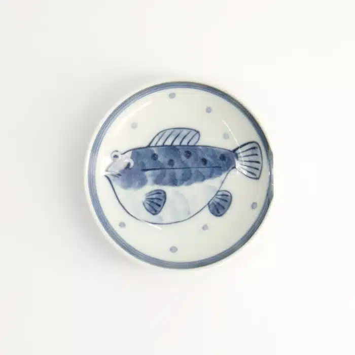 Tokyo Design Studio Mini Plate with Chopstick Holder - 9.4x2.3cm Blowfish