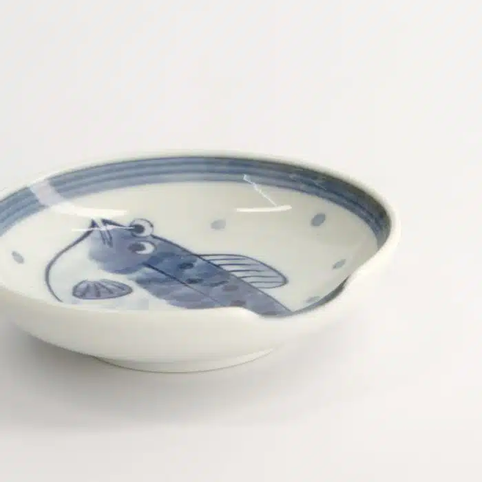 Tokyo Design Studio Mini Plate with Chopstick Holder - 9.4x2.3cm Blowfish - Image 2