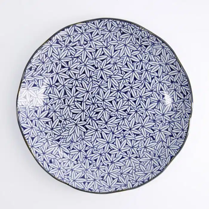 Tokyo Design Studio - Hana Blue - Round Plate - 25.5x3.5cm - Momiji Maple - Image 2