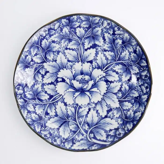 Tokyo Design Studio - Hana Blue - Round Plate - 25.5x3.5cm - Dami Botan - Image 2