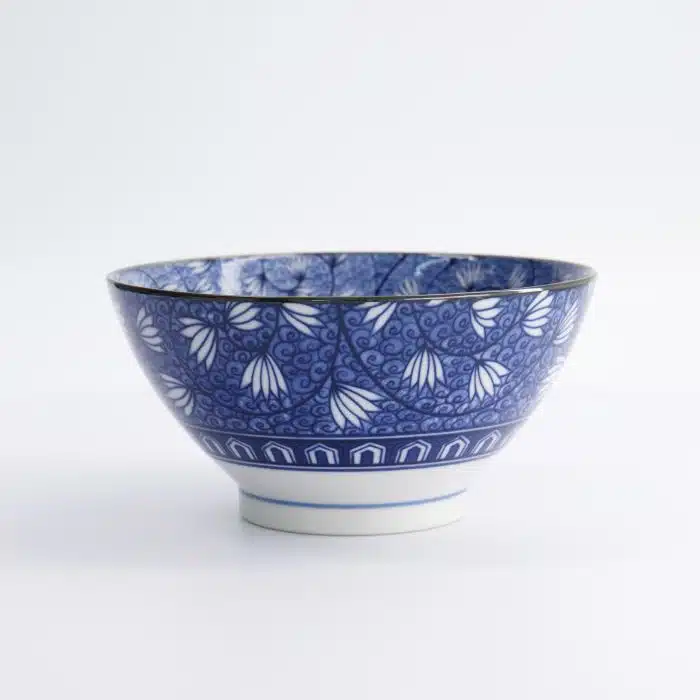 Tokyo Design Studio - Mixed Bowls - Hana - Blue - 18x9cm 1000ml - Tsuta Karakusa - Image 3
