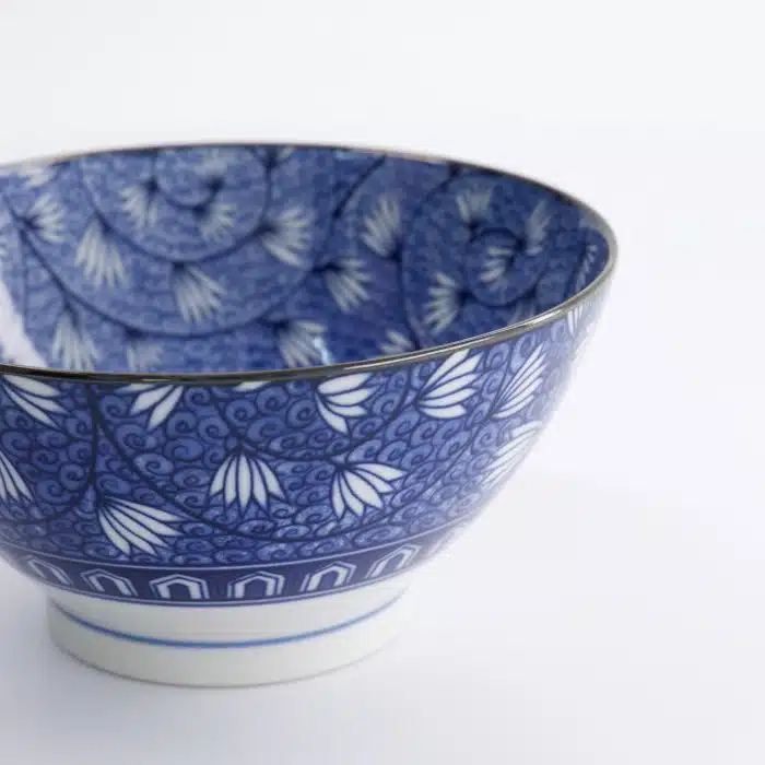Tokyo Design Studio - Mixed Bowls - Hana - Blue - 18x9cm 1000ml - Tsuta Karakusa - Image 4