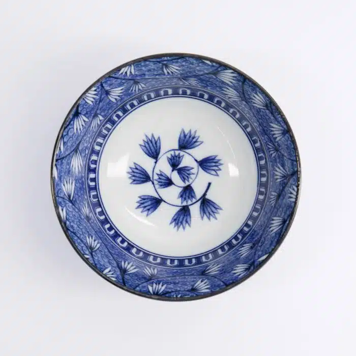 Tokyo Design Studio - Mixed Bowls - Hana - Blue - 14.8x6.8cm - 550ml - Tsuta Karakusa - Image 2