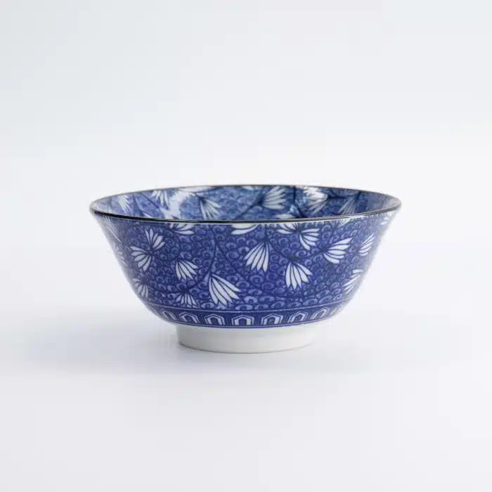 Tokyo Design Studio - Mixed Bowls - Hana - Blue - 14.8x6.8cm - 550ml - Tsuta Karakusa - Image 3