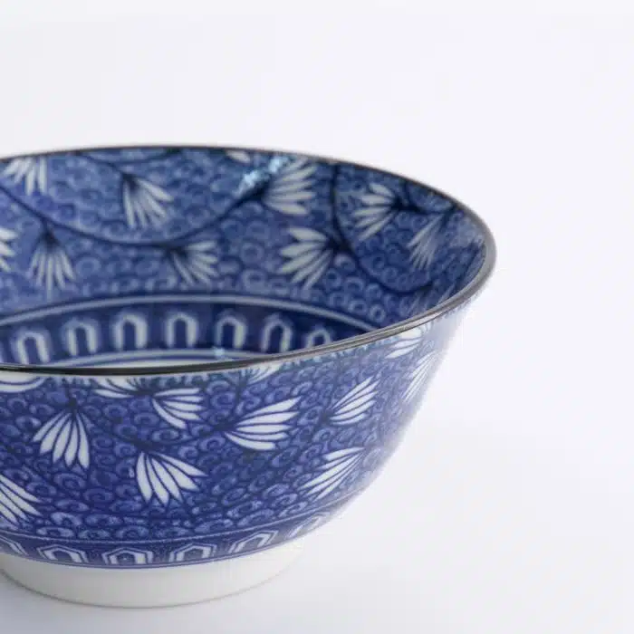 Tokyo Design Studio - Mixed Bowls - Hana - Blue - 14.8x6.8cm - 550ml - Tsuta Karakusa - Image 4