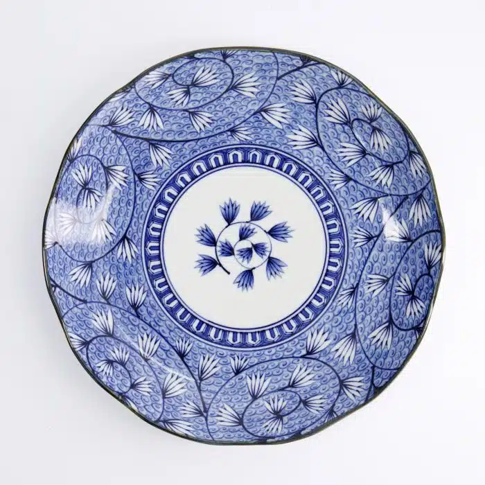 Tokyo Design Studio - Hana Blue - Round Plate - 25,5x3,5cm - Tsuta Karakusa - Image 2