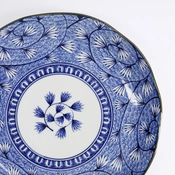 Tokyo Design Studio - Hana Blue - Round Plate - 25,5x3,5cm - Tsuta Karakusa - Image 4