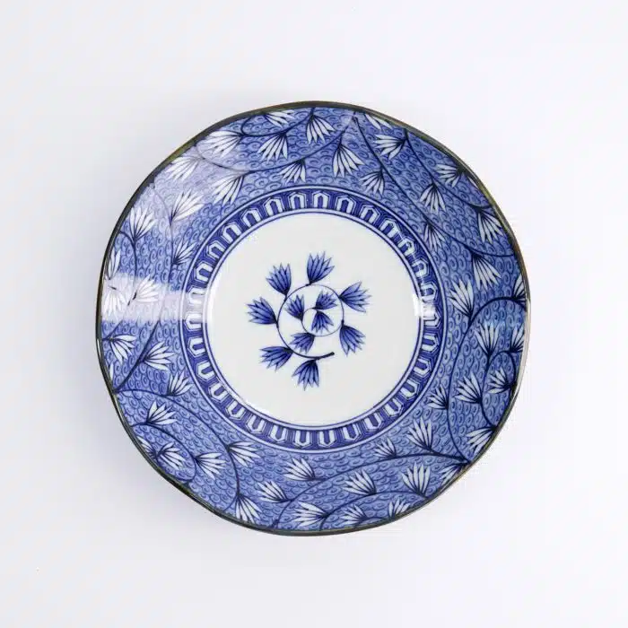 Tokyo Design Studio - Hana Blue - Pasta Bowl - 21x5cm - Tsuta Karakusa - Image 2