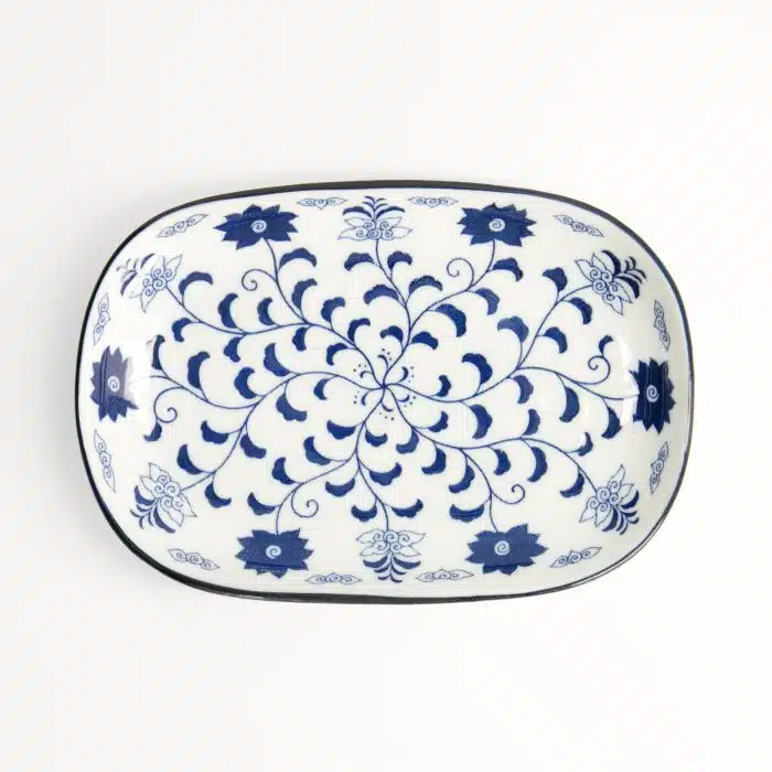 Tokyo Design Studio - Blue Botan - Oblong Bord - 18.7x13cm