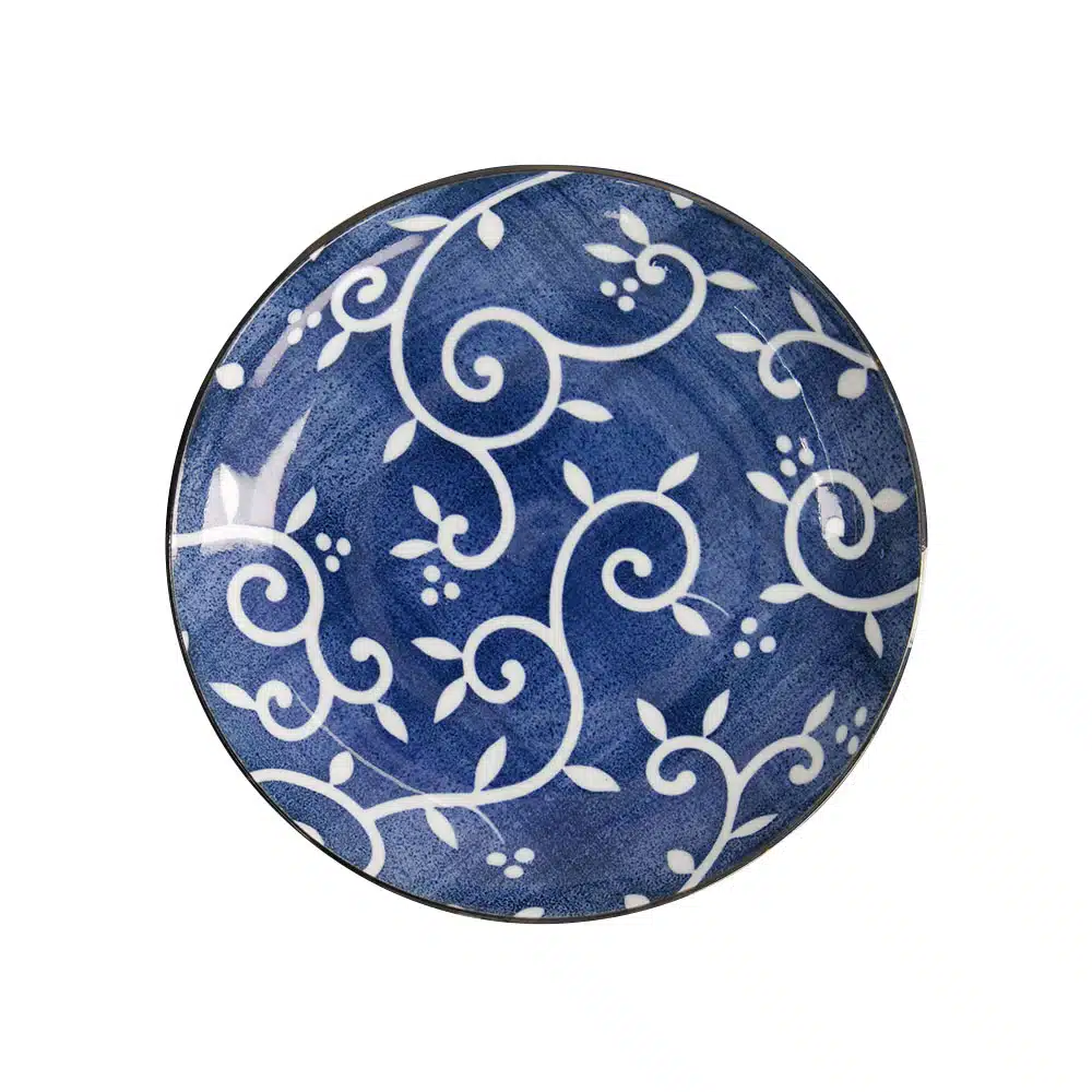 Tokyo Design Studio - Tokyo Blue - Karakusa - Breakfast Plate - 21.5x3.4cm - Image 2