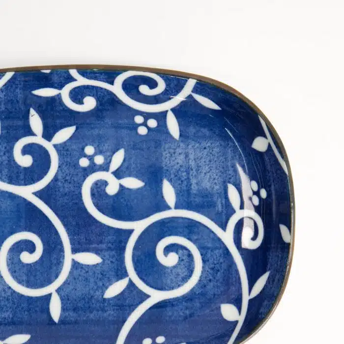 Tokyo Design Studio - Tokyo Blue - Karakusa - Oval Plate - 18.7x13cm - Image 4
