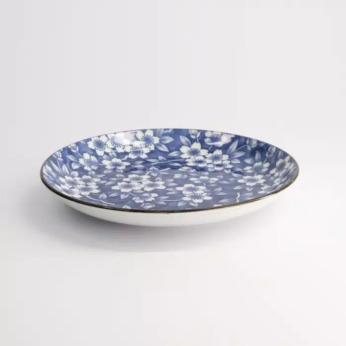Tokyo Design Studio Blue Sakura Oblong Bord - 18.7x13cm - Image 4