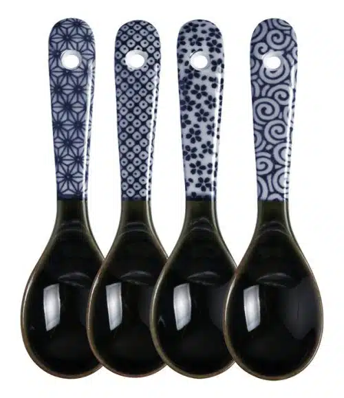 Lepel Set - Zwart/Blauw - 4 Stuks - 12,5 cm