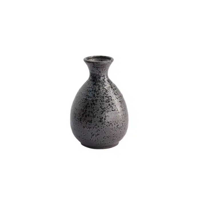 Sake Bottle - Black - Tetsusabi - 12.5x8cm - Image 3