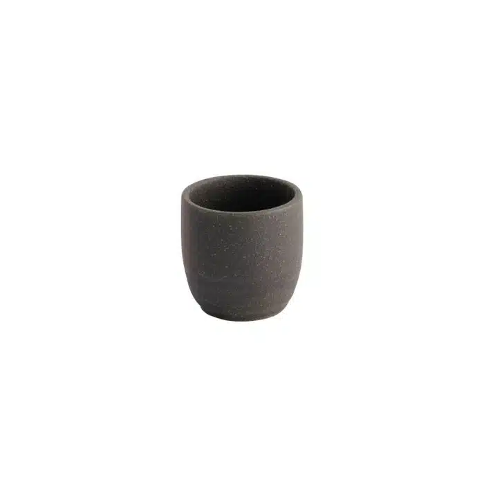 Sake Cup - Black - Bizen - 4.5x4.5cm - 50ml - Image 2