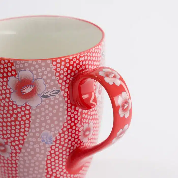 Tokyo Design Studio - Kawaii - Flower - Mug - W/Giftbox - Red - 8.5x10.2cm - 380ml - Image 5