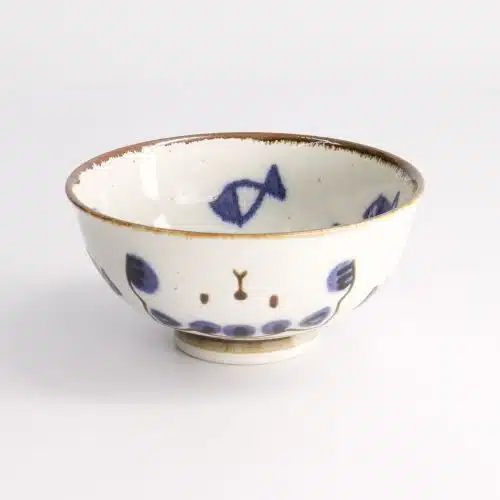 Tokyo Design Studio - Kawaii - Cat Neko - Rice Bowl - Blauw - 11.5x6cm - 300ml