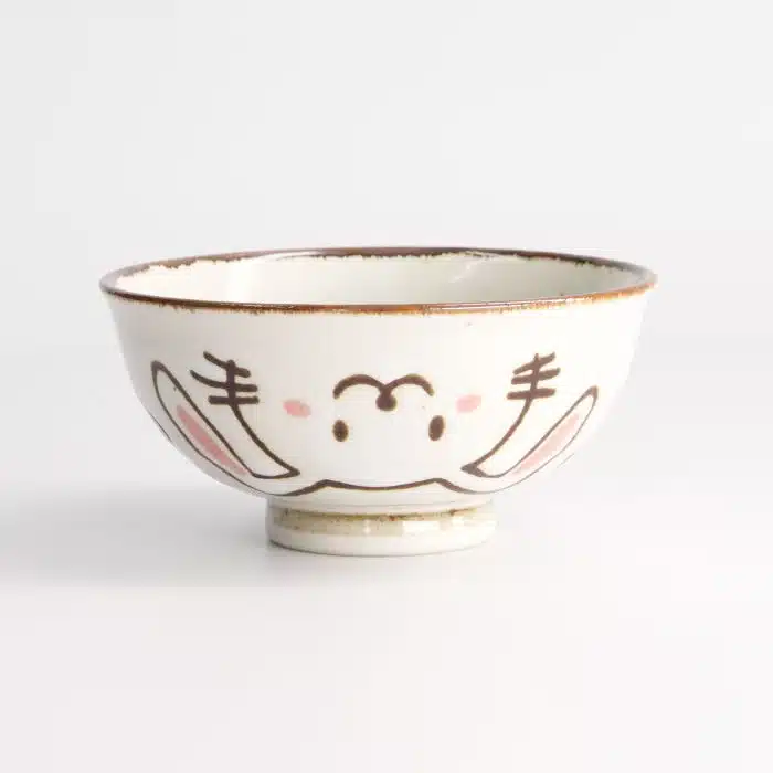 Tokyo Design Studio - Kawaii - Rabbit Usagi - Rice Bowl - Red - 11.5x6cm - 300ml - Image 3