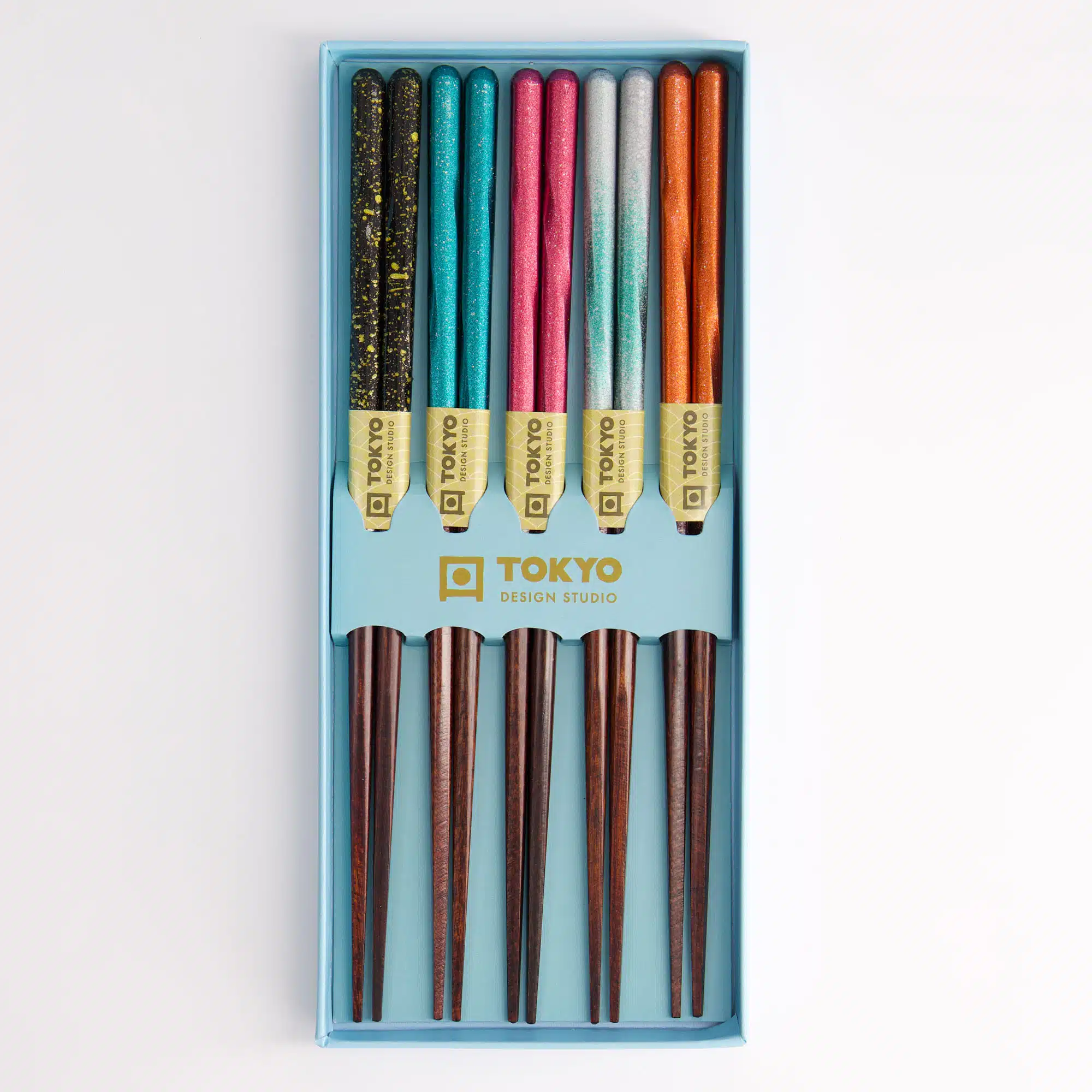 Tokyo Design Studio - Chopsticks - Gift Set/5 - Wooden - Blue - Cloud - Image 4