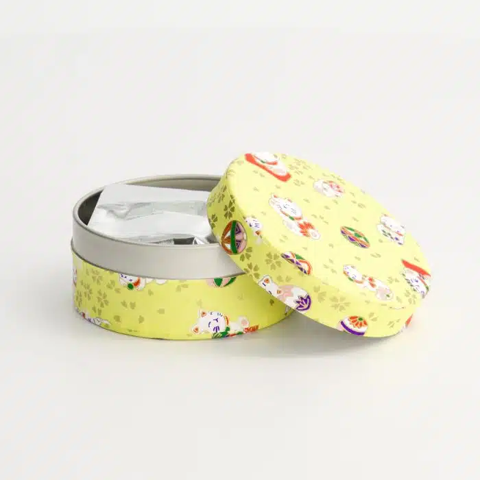 Tokyo Design Studio - Matcha with Lucky Cat Tea Container - Yellow - 7.5x3.3cm - 30g - Image 2