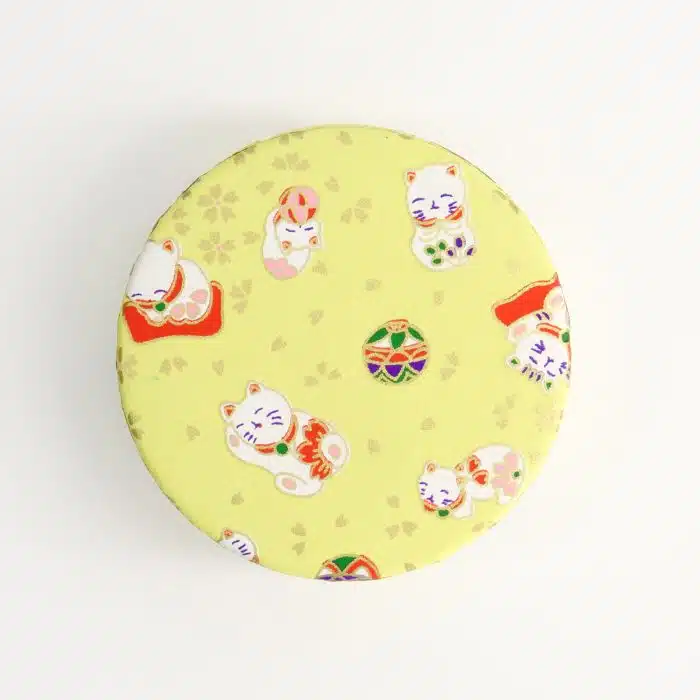 Tokyo Design Studio - Matcha with Lucky Cat Tea Container - Yellow - 7.5x3.3cm - 30g - Image 3