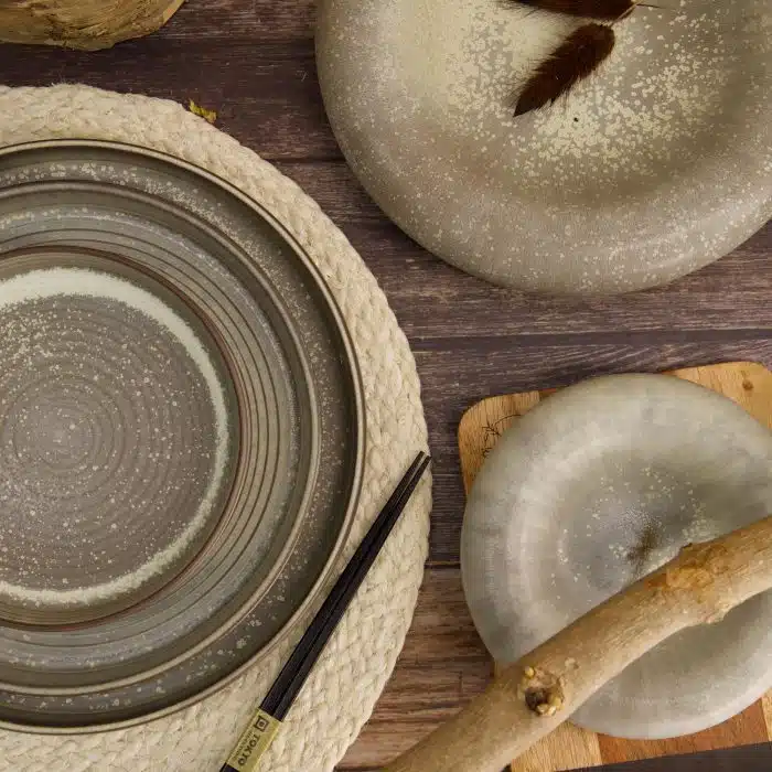 Tokyo Design Studio - Round Plate with Rim - Grey - 23x3cm - Image 5