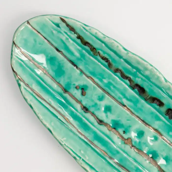 Tokyo Design Studio - Yamasaku - Turquoise - Oval Plate - 33x13.5x2cm - Image 4