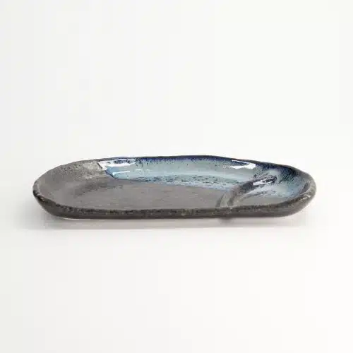 Tokyo Design Studio - Half Moon - Ontbijtbord - Zwart/Blauw - 22,5x13x2,3 cm