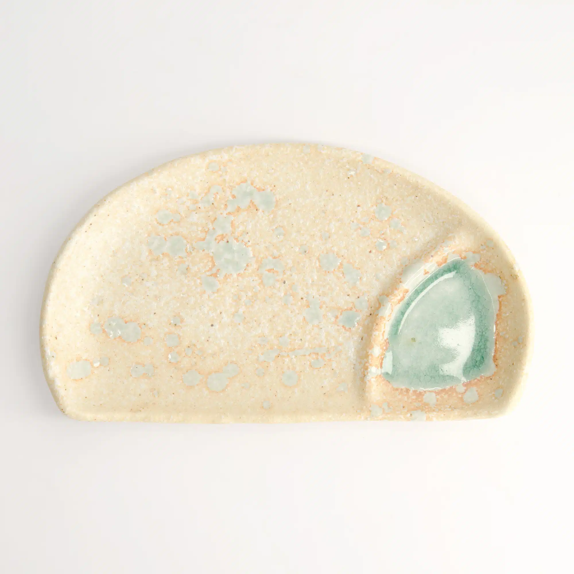 Tokyo Design Studio - Half Moon - Breakfast Plate - Beige/Blue - 22.5x13x2.3cm - Image 2
