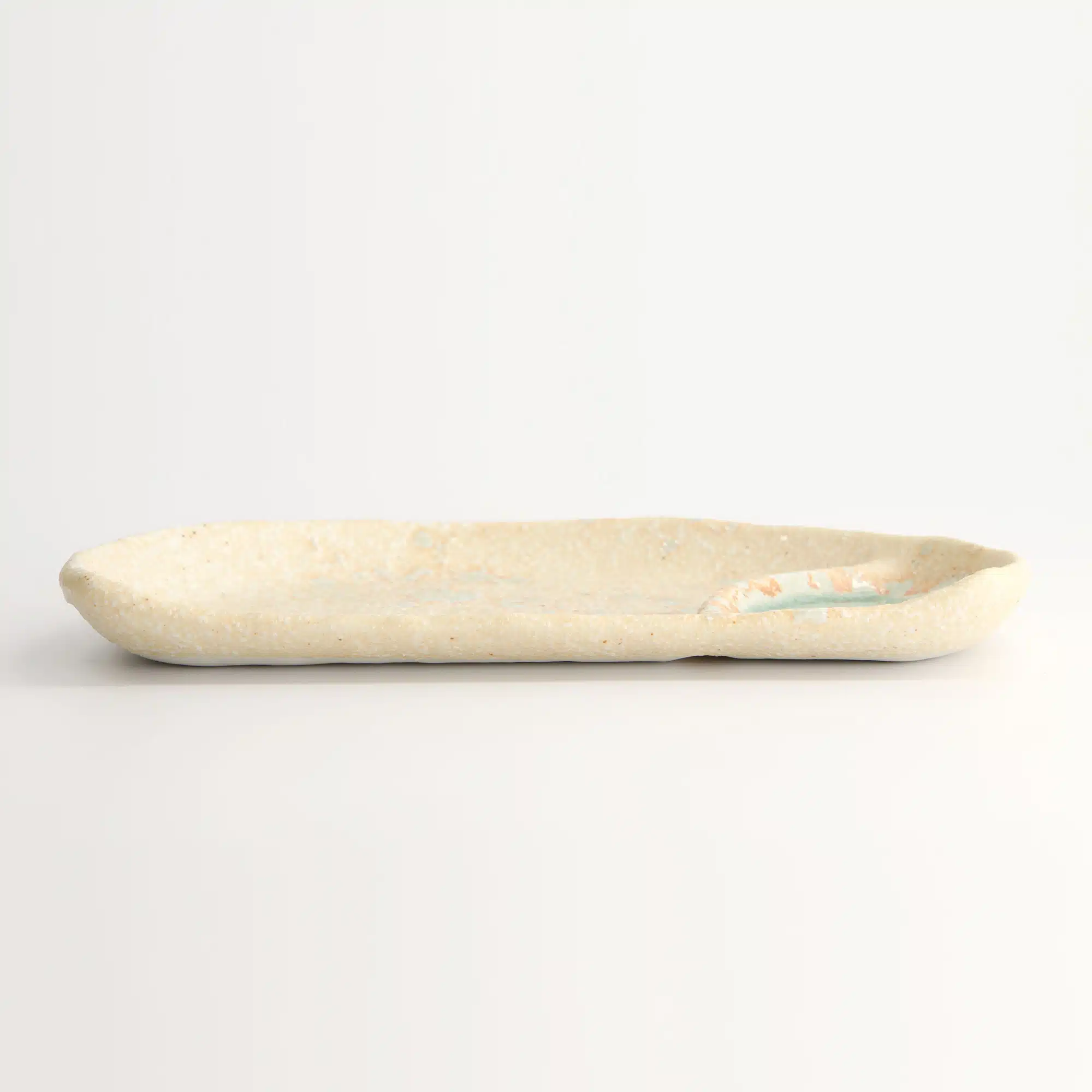 Tokyo Design Studio - Half Moon - Breakfast Plate - Beige/Blue - 22.5x13x2.3cm - Image 3