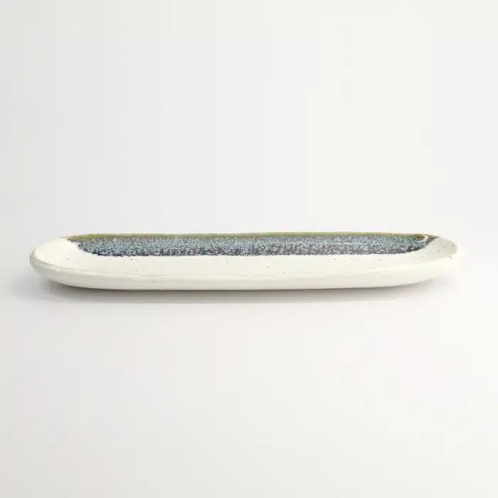 Tokyo Design Studio - Ovaal Bord - Wit/Blauw - 34,5x10,8x2,5cm