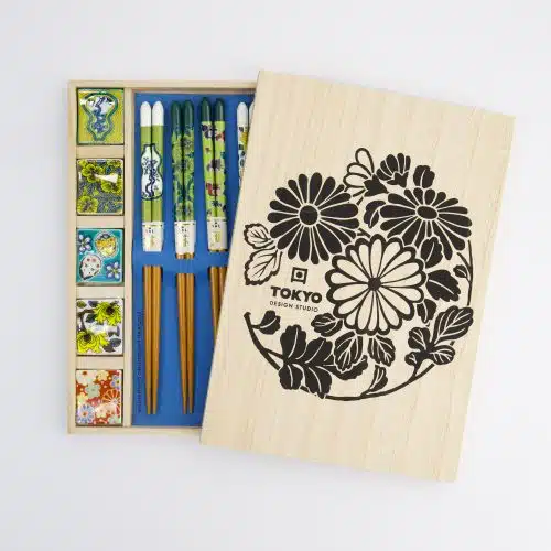 Tokyo Design Studio - eetstokjes met steun - Cadeauset / 5 paar - Japan - Houten doos