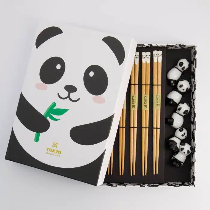 Tokyo Design Studio - Eetstokjes - Cadeauset/10 - Panda - Bruin