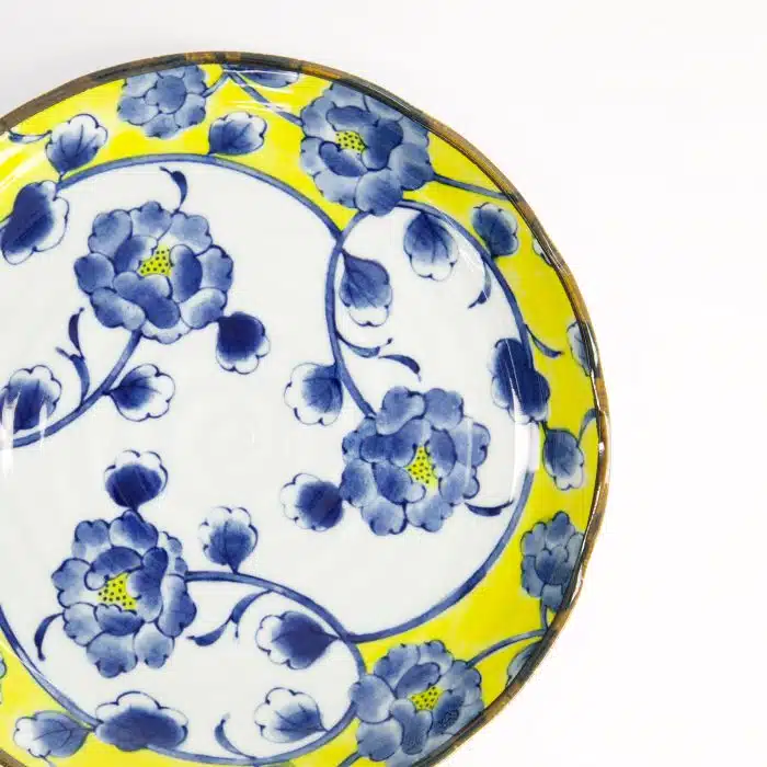 Tokyo Design Studio - Botan - Groot Bord - Geel/Blauw - 24,7x3cm - Image 3
