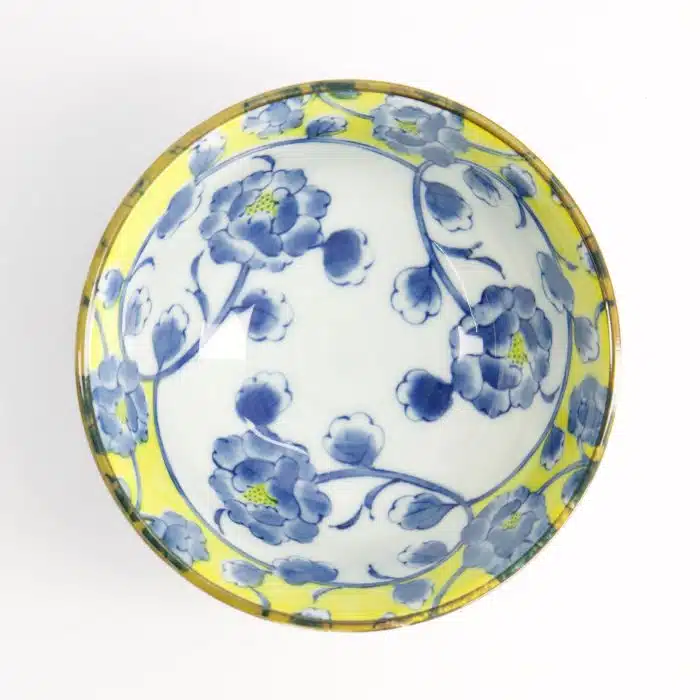 Tokyo Design Studio - Botan - Rice Bowl - Yellow/Blue - 12x6.4cm - Image 2