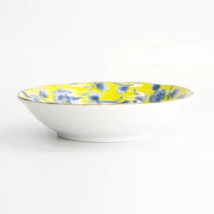 Tokyo Design Studio - Botan - Shallow Bowl - Yellow/Blue - 16.5x4cm - Image 3