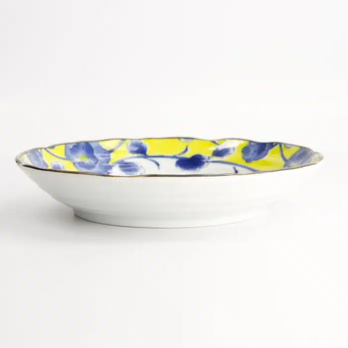 Tokyo Design Studio - Botan - Large Plate - Yellow/Blue - 22x4cm - Image 3
