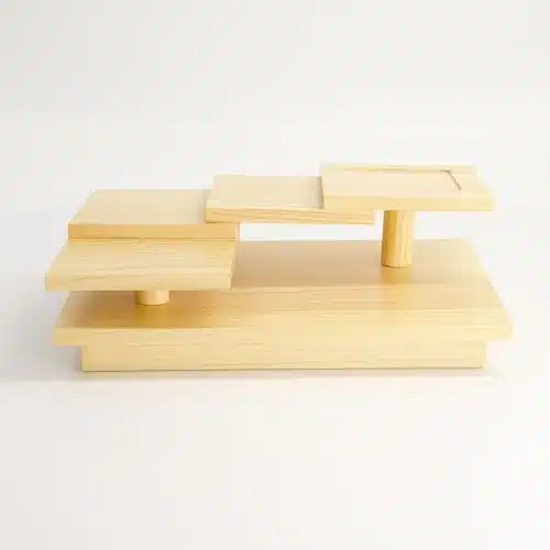 Tokyo Design Studio - Houten Sushi Geta Vierkant - Trap Ontwerp - 25,4x17x8,2cm