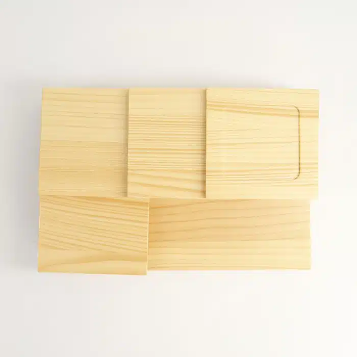 Tokyo Design Studio - Wooden Sushi Geta Square - Stairs Design - 25.4x17x8.2cm - Image 3
