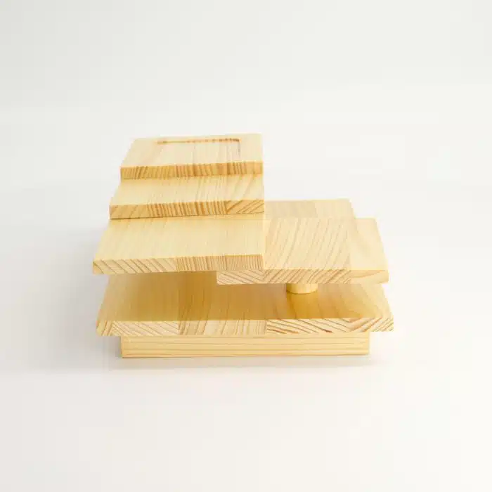 Tokyo Design Studio - Wooden Sushi Geta Square - Stairs Design - 25.4x17x8.2cm - Image 4