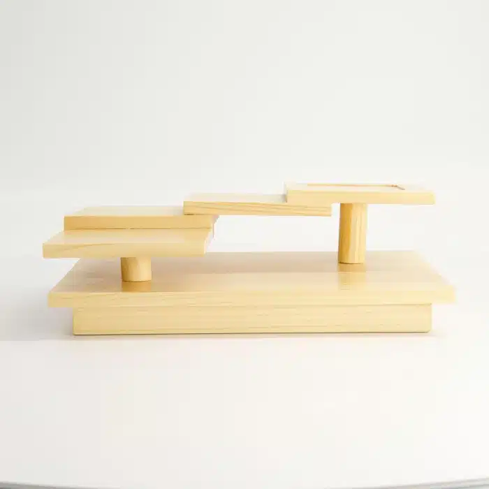 Tokyo Design Studio - Wooden Sushi Geta Square - Stairs Design - 25.4x17x8.2cm - Image 5
