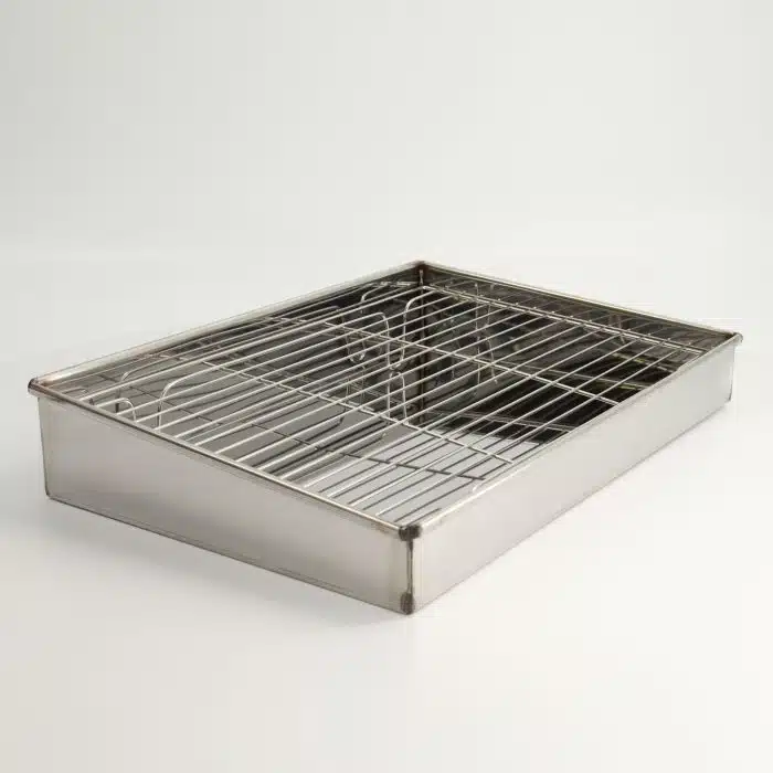 Kitchen - Stainless Steel - Tempura Frying Draining Box - 37.5x25.5x6.5cm - Image 4