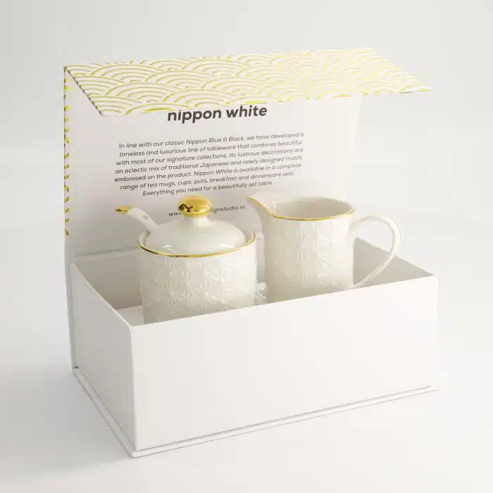 Tokyo Design Studio - Nippon White - Gouden Rand - Melk- en Suiker Giftset