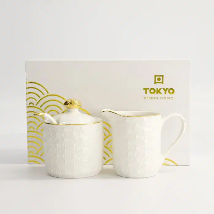 Tokyo Design Studio - Nippon White - Gold Rim - Milk and Sugar Giftset - Image 3