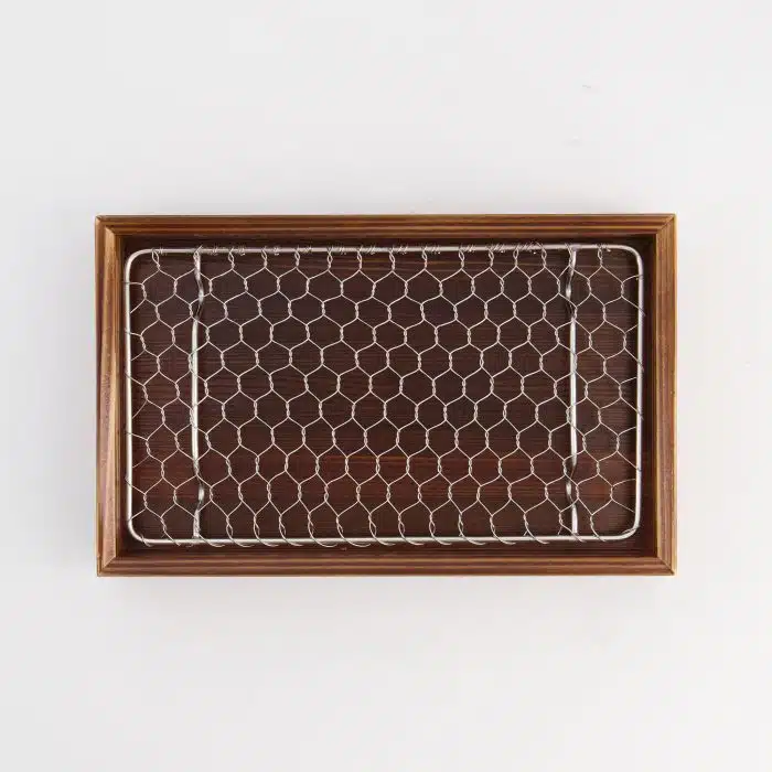 Tokyo Design Studio - Wooden Tempura Presentation with Net - 20x12.4x4cm - Image 3
