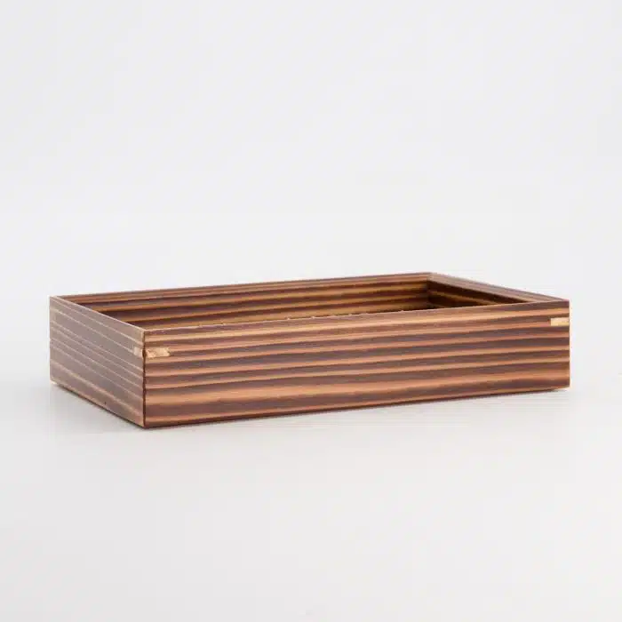 Tokyo Design Studio - Wooden Tempura Presentation with Net - 20x12.4x4cm - Image 2