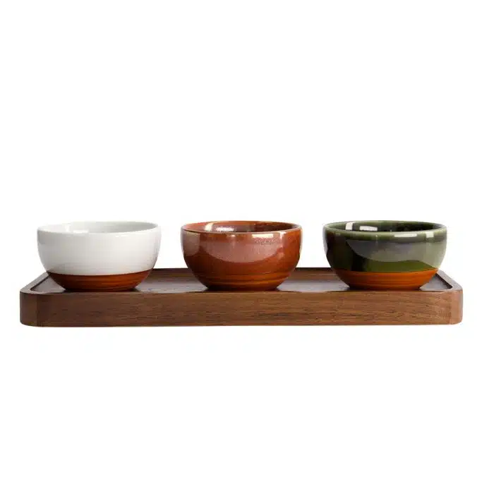 Tokyo Design Studio - Wooden Plate - 3 Holes - 30x13cm - Image 2
