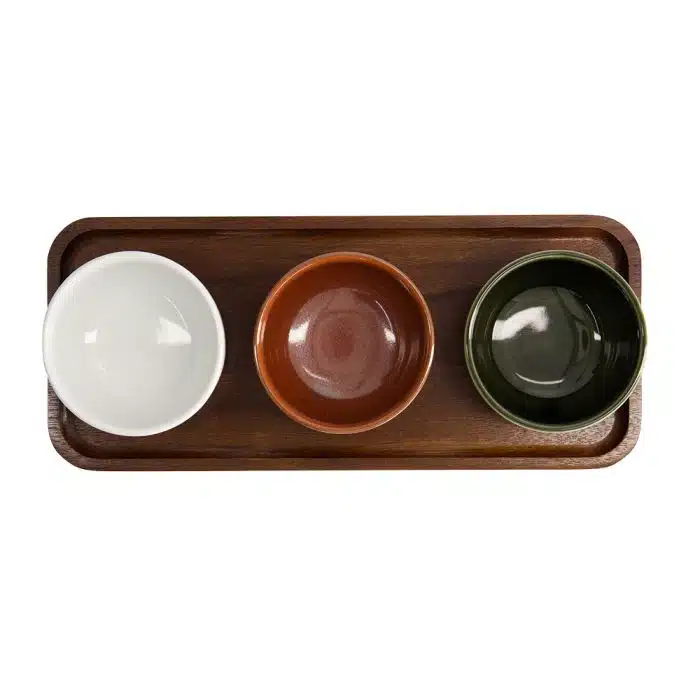Tokyo Design Studio - Wooden Plate - 3 Holes - 30x13cm - Image 3