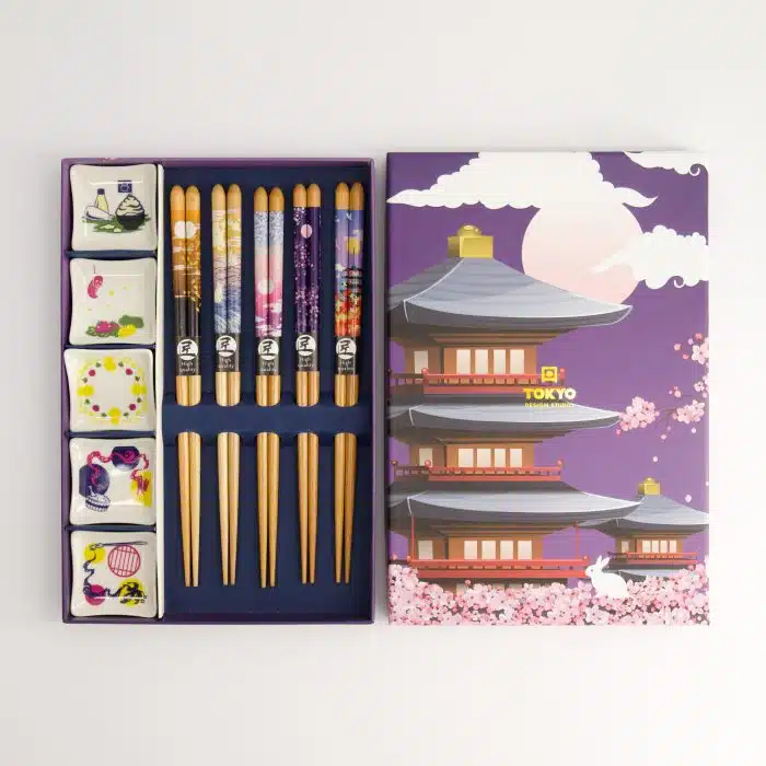 Tokyo Design Studio - Chopsticks with Rest - Gift Set / 5 Pairs - Japan - Image 2